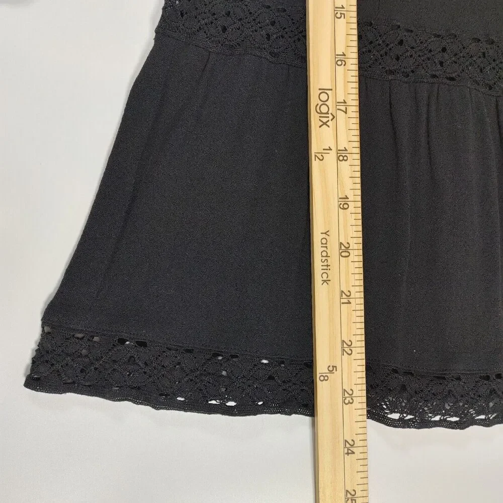J Crew Point Sur Top Womens 00 Black Peplum Lace Crochet Victorian Wimsigoth‎